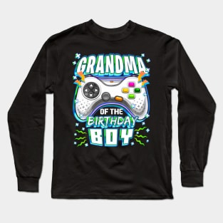 Grandma Of The Birthday Boy Matching Video Gamer Party Long Sleeve T-Shirt